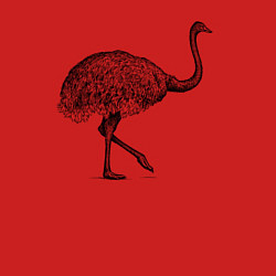 Свитшот хлопковый мужской Страус в профиль, цвет: красный — фото 2