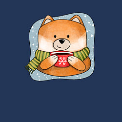 Свитшот хлопковый мужской Лис и кофе, цвет: тёмно-синий — фото 2