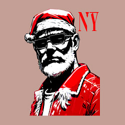 Свитшот хлопковый мужской Cool Santa - portrait, цвет: пыльно-розовый — фото 2