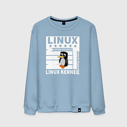 Свитшот хлопковый мужской Пингвин программист системы линукс, цвет: мягкое небо