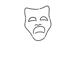 Свитшот хлопковый мужской Театральная маска Грусти, цвет: белый — фото 2