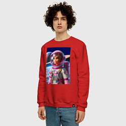 Свитшот хлопковый мужской Барби - крутой космонавт, цвет: красный — фото 2
