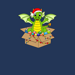 Свитшот хлопковый мужской Новогодний символ дракоша, цвет: тёмно-синий — фото 2