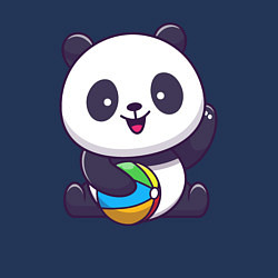 Свитшот хлопковый мужской Панда с мячиком, цвет: тёмно-синий — фото 2