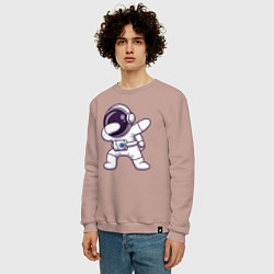Свитшот хлопковый мужской Космонавт dab, цвет: пыльно-розовый — фото 2