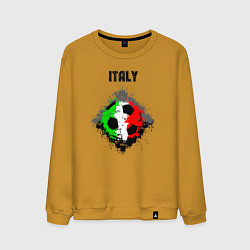 Свитшот хлопковый мужской Команда Италии, цвет: горчичный