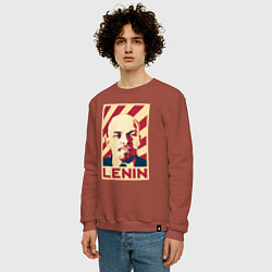Свитшот хлопковый мужской Vladimir Lenin, цвет: кирпичный — фото 2