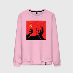 Свитшот хлопковый мужской Lenin in red, цвет: светло-розовый