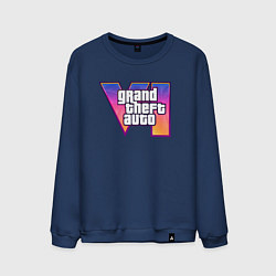 Свитшот хлопковый мужской Grand theft auto VI, цвет: тёмно-синий