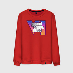 Свитшот хлопковый мужской GTA 6 logo, цвет: красный
