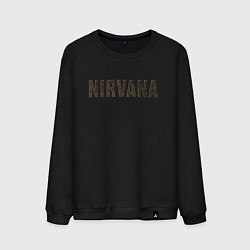 Свитшот хлопковый мужской Nirvana grunge text, цвет: черный