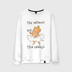 Мужской свитшот Капибара балерина: Оля царица