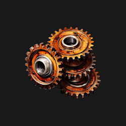 Свитшот хлопковый мужской Ржавые шестеренки, цвет: черный — фото 2