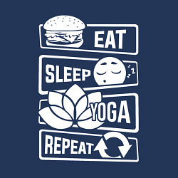 Свитшот хлопковый мужской Eat sleep yoga, цвет: тёмно-синий — фото 2