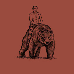 Свитшот хлопковый мужской Президент на медведе, цвет: кирпичный — фото 2