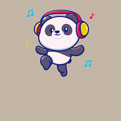 Свитшот хлопковый мужской Music panda, цвет: миндальный — фото 2