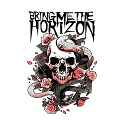 Свитшот хлопковый мужской Bring Me the Horizon - A skull with roses, цвет: белый — фото 2