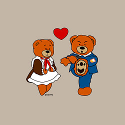 Свитшот хлопковый мужской Мишки: Айгуль и Марат, цвет: миндальный — фото 2