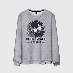 Свитшот хлопковый мужской Миссия открытый космос, цвет: меланж
