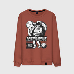 Свитшот хлопковый мужской Академия астронавтов, цвет: кирпичный