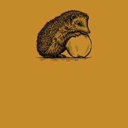 Свитшот хлопковый мужской Ежик и яблоко, цвет: горчичный — фото 2