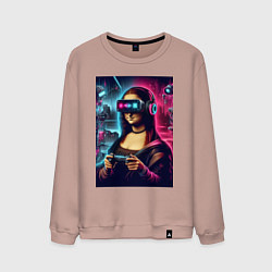 Мужской свитшот Mona Lisa is an avid gamer - fantasy