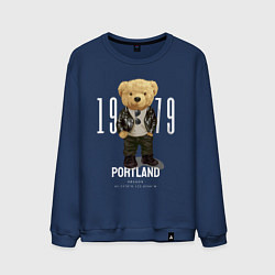 Свитшот хлопковый мужской Плюшевый медведь portland, цвет: тёмно-синий