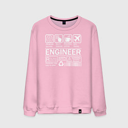 Свитшот хлопковый мужской Знаки инженера, цвет: светло-розовый