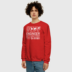 Свитшот хлопковый мужской Знаки инженера, цвет: красный — фото 2
