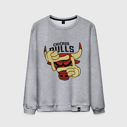 Свитшот хлопковый мужской Bulls logo with hands, цвет: меланж