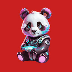 Свитшот хлопковый мужской Funny panda - cyberpunk, цвет: красный — фото 2