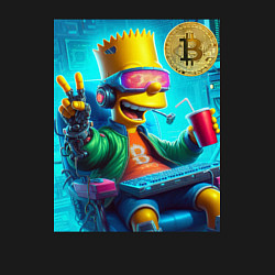 Свитшот хлопковый мужской Барт Симпсон владелец биткоина, цвет: черный — фото 2