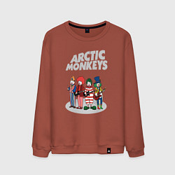 Свитшот хлопковый мужской Arctic Monkeys clowns, цвет: кирпичный