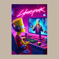 Свитшот хлопковый мужской Gamer Bart - cyberpunk, цвет: миндальный — фото 2