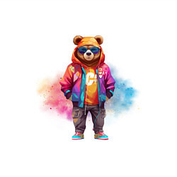 Свитшот хлопковый мужской Модный медведь, цвет: белый — фото 2