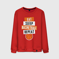 Свитшот хлопковый мужской Eat sleep basketball, цвет: красный