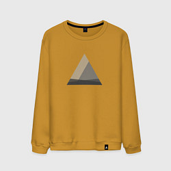 Свитшот хлопковый мужской Минималистичные треугольники, цвет: горчичный