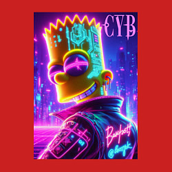 Свитшот хлопковый мужской Cyber Bart - neon glow, цвет: красный — фото 2