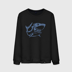 Свитшот хлопковый мужской Большая акула, цвет: черный