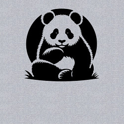 Свитшот хлопковый мужской Сидящая чёрная панда, цвет: меланж — фото 2