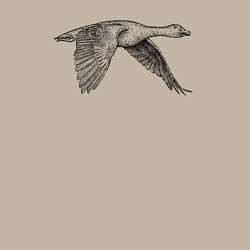 Свитшот хлопковый мужской Гусь в полёте, цвет: миндальный — фото 2