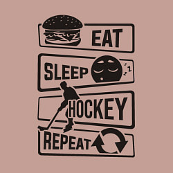 Свитшот хлопковый мужской Eat sleep hockey, цвет: пыльно-розовый — фото 2