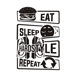 Свитшот хлопковый мужской Eat sleep hardstyle, цвет: белый — фото 2