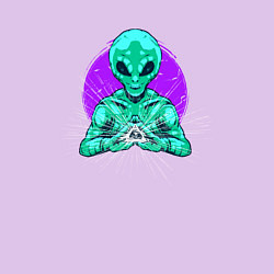 Свитшот хлопковый мужской Инопланетянин с масонским знаком, цвет: лаванда — фото 2