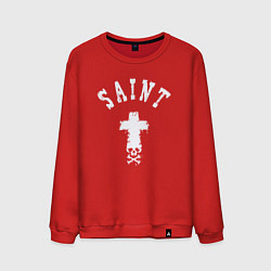 Свитшот хлопковый мужской Святой крест череп, цвет: красный