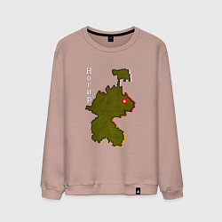 Свитшот хлопковый мужской Осетия Ногир, цвет: пыльно-розовый