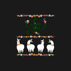 Свитшот хлопковый мужской Четыре ламы альпаки: i love you, цвет: черный — фото 2