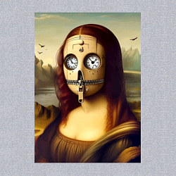 Свитшот хлопковый мужской Mona Lisa in a mask - steampunk, цвет: меланж — фото 2