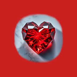 Свитшот хлопковый мужской Красное хрустальное сердце на белом фоне, цвет: красный — фото 2