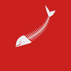 Свитшот хлопковый мужской Скелет рыбы, цвет: красный — фото 2